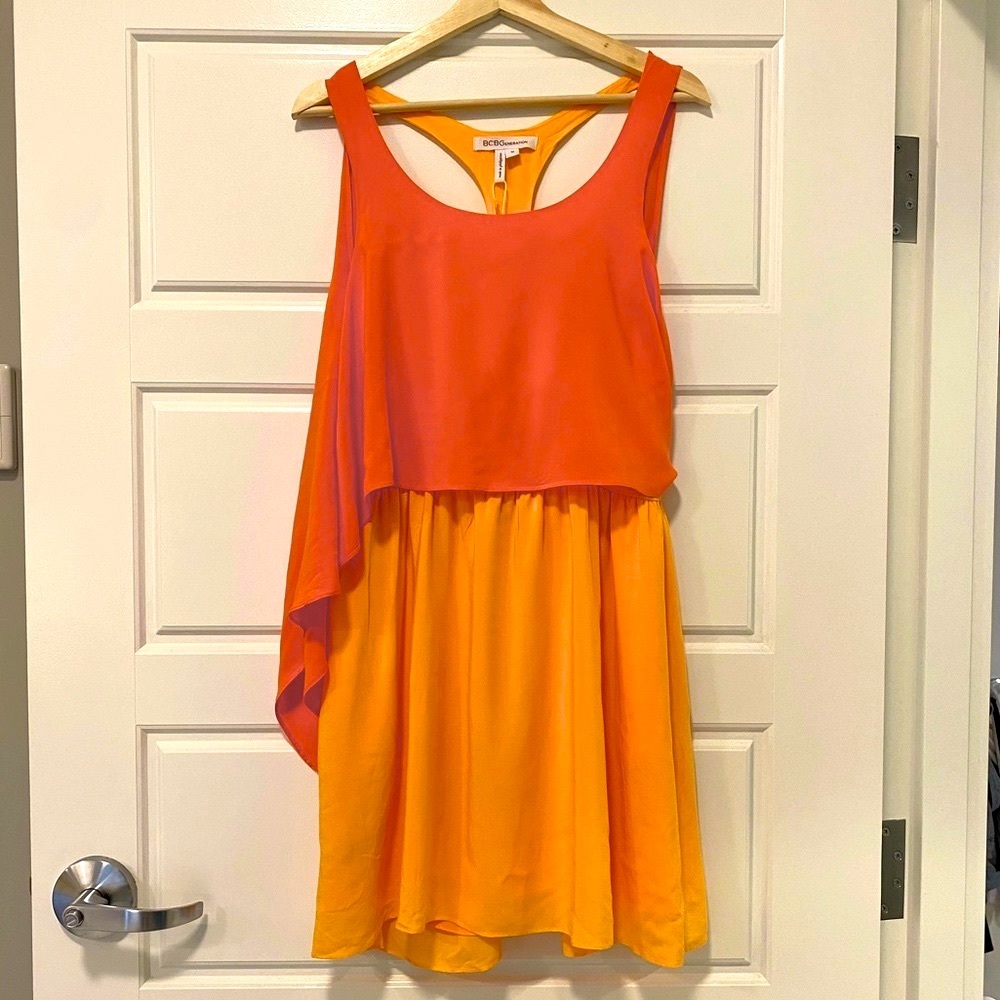 BCBGeneration Short Summer Dress Coral & Orange NWT Medium